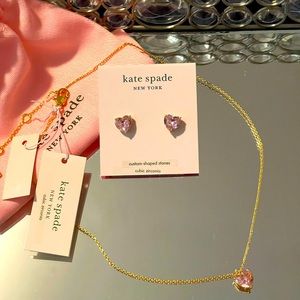 Kate Spade-Jewelry set -Heart shaped pendant necklace and earrings set(NWT)